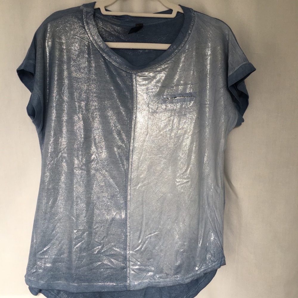 VENTI6 SOFT FOIL SHIMMER TOP MADE IN ITALY Sz L